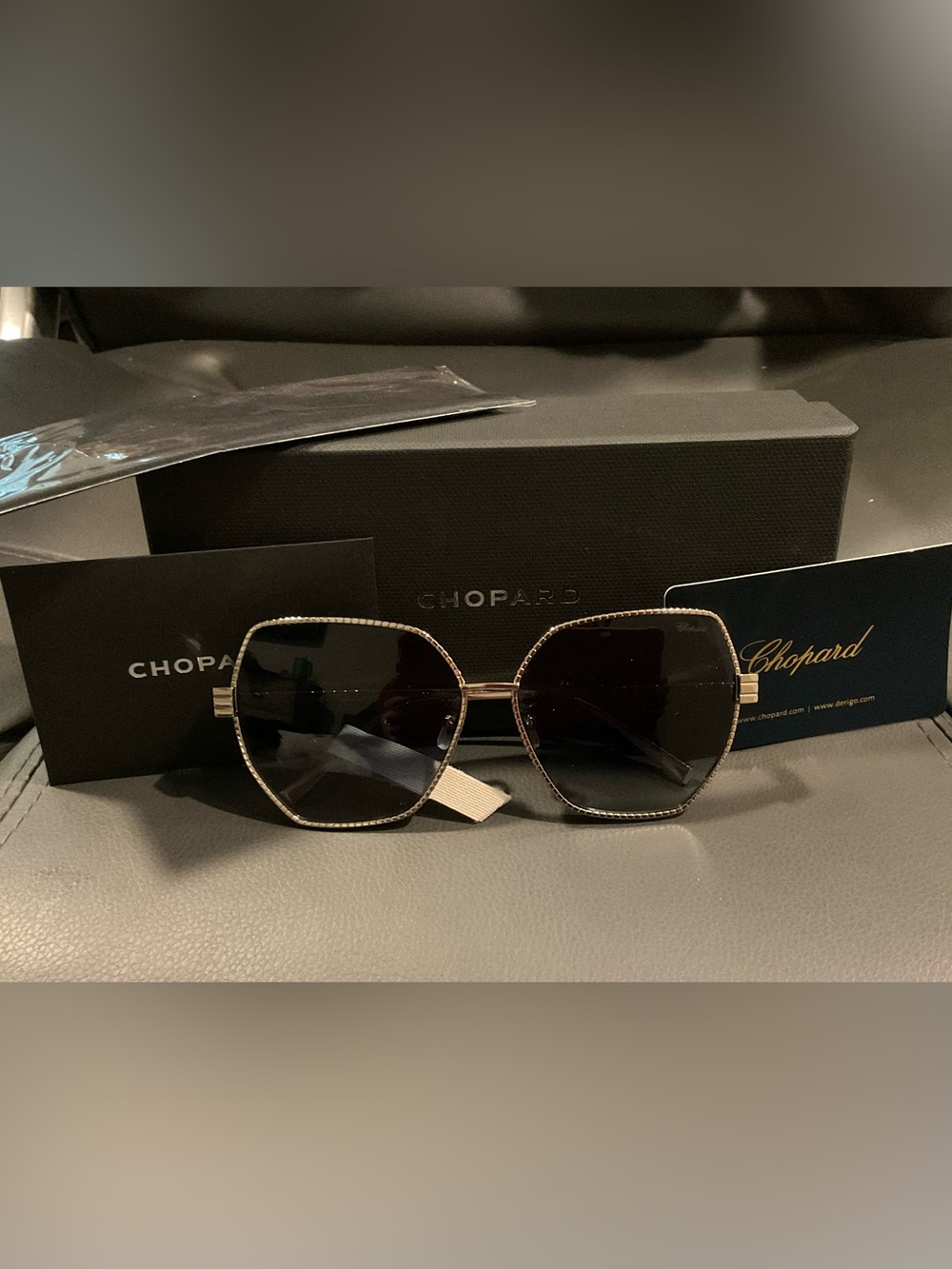 Chopard Women's Black Gradient Hexagon Sunglasses